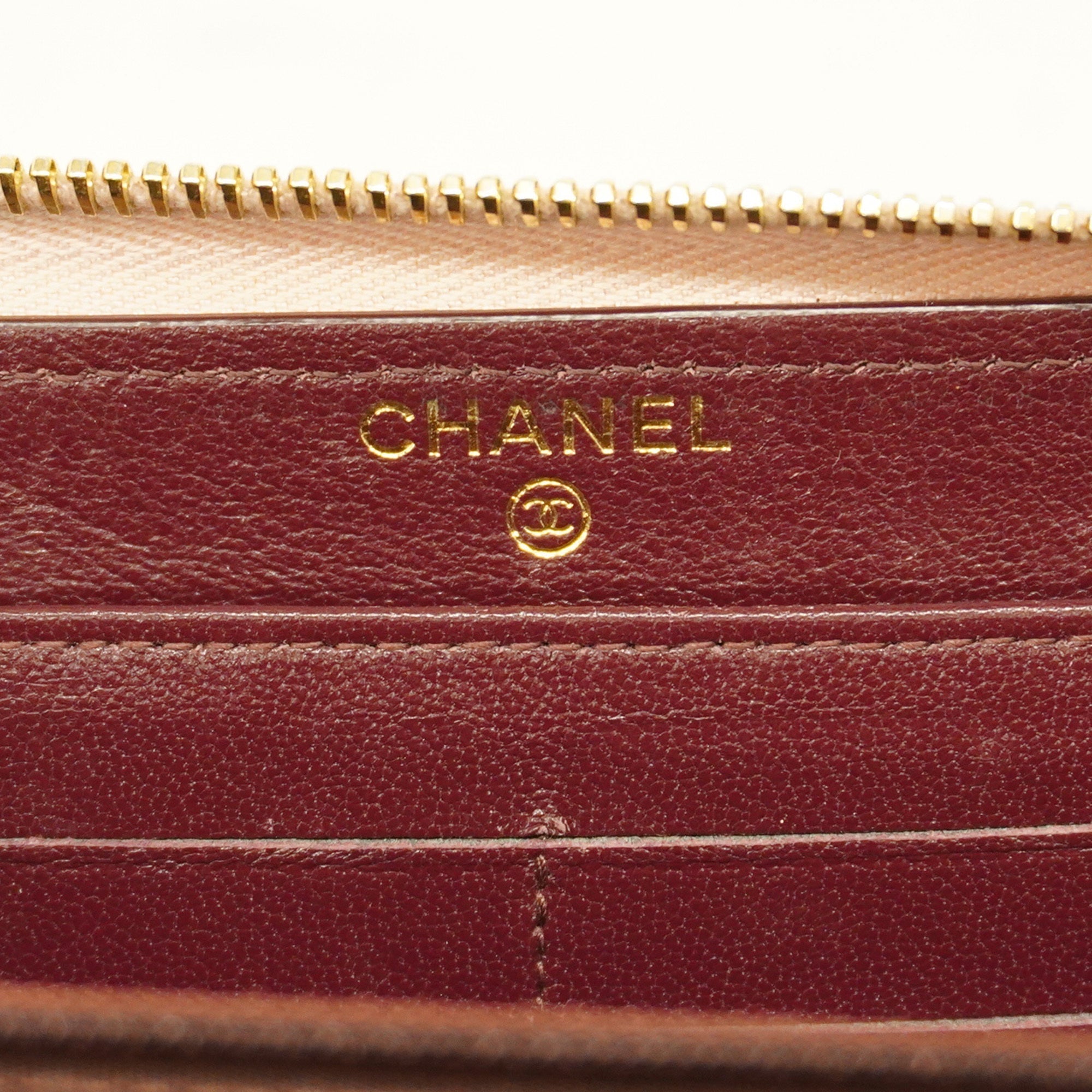 CHANELAuth  Matelasse Long Wallet Gold Hardware Women's Lambskin Long Wallet