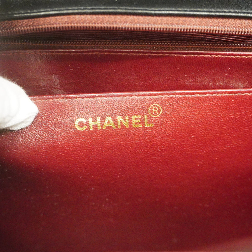 CHANEL  Matelasse Big Matelasse W Chain Women's Leather Shoulder Bag Black