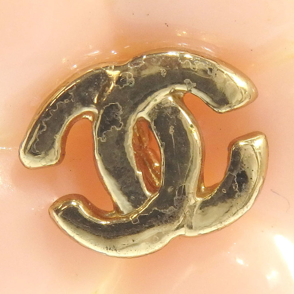 CHANEL Flower Motif Coco Mark Earrings Ladies GP Pink