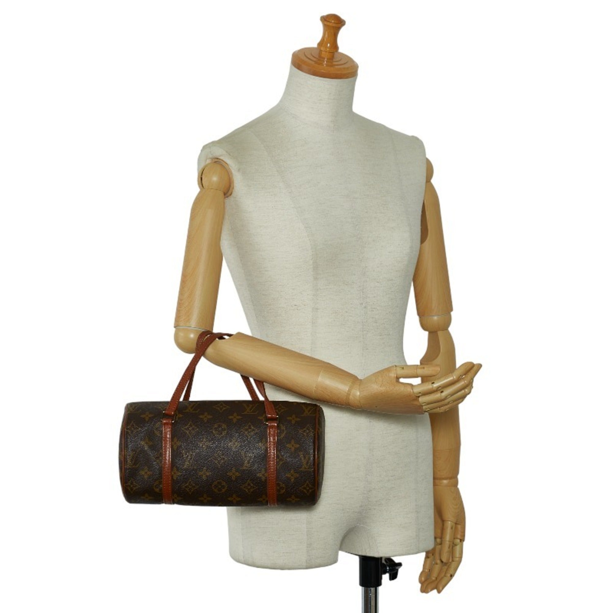 LOUIS VUITTON Monogram Papillon Handbag M51366 Brown PVC Leather Women's