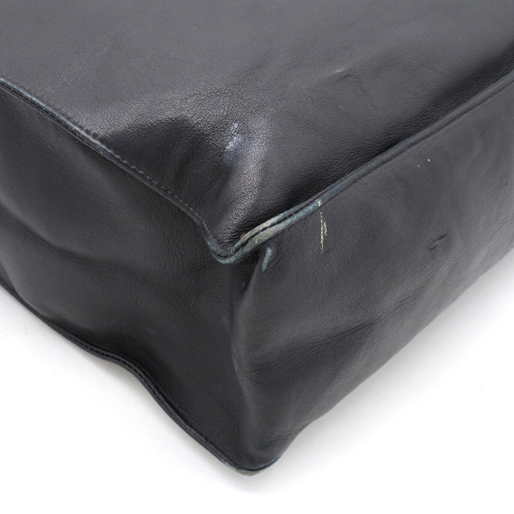 CHANEL here mark chain tote bag large shoulder leather black