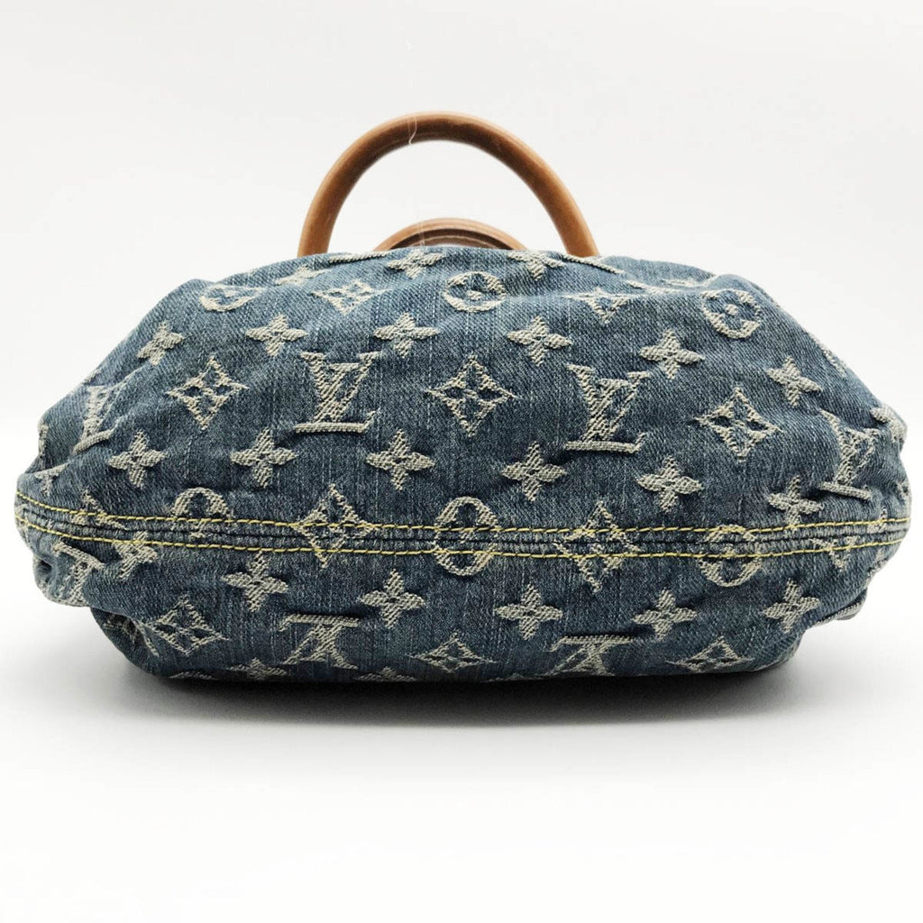 LOUIS VUITTON Pretty Monogram Denim Handbag Handheld Bag Blue Ladies Fashion M95020