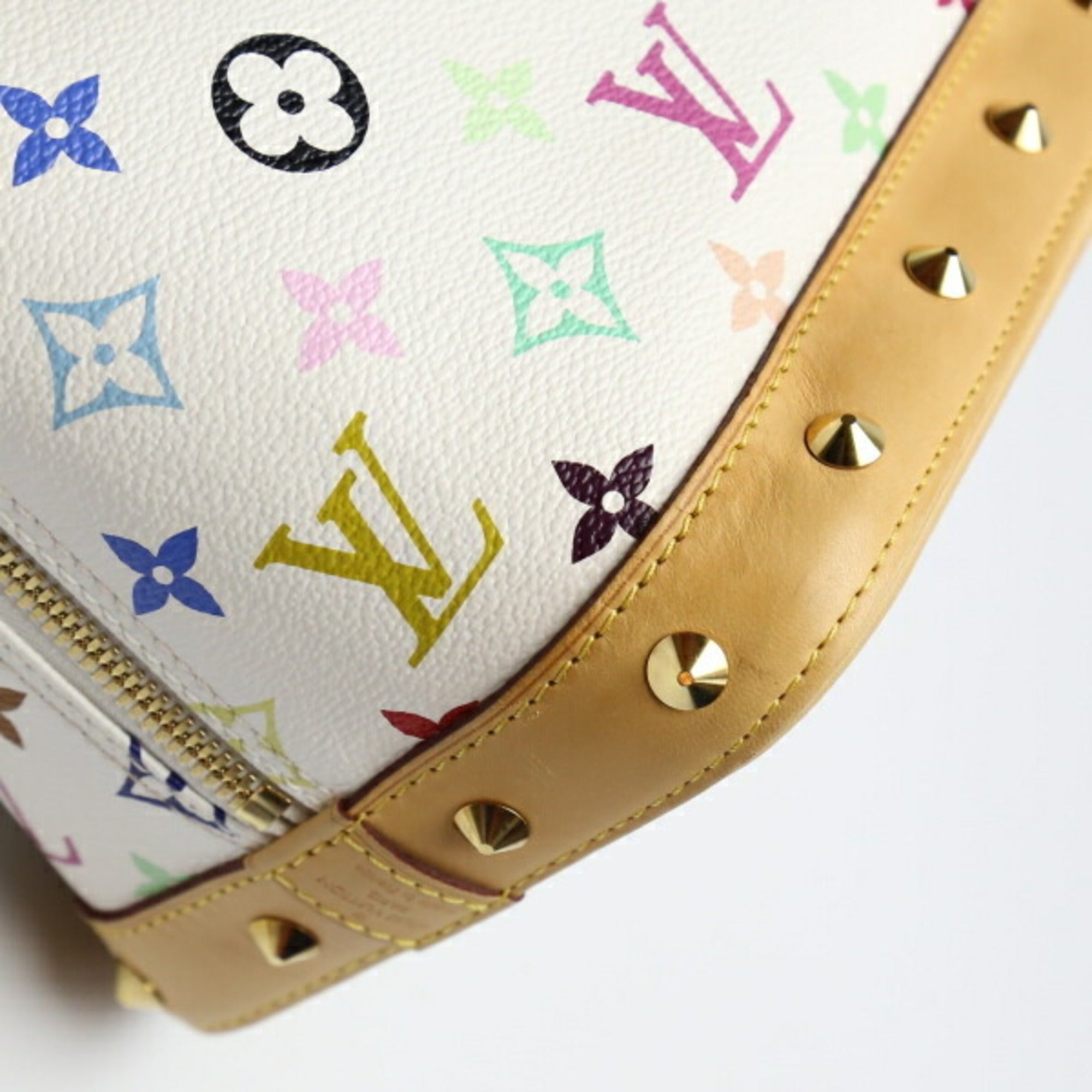 LOUIS VUITTON Alma Monogram Multicolor M92647  Bron White Handbag LV