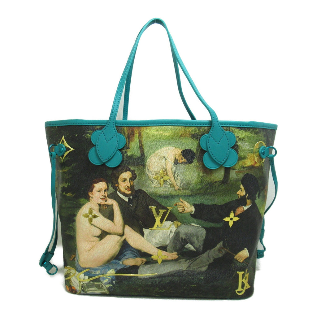 LOUIS VUITTON Mane Neverfull MM Tote Bag Green Masters collection PVC coated canvas