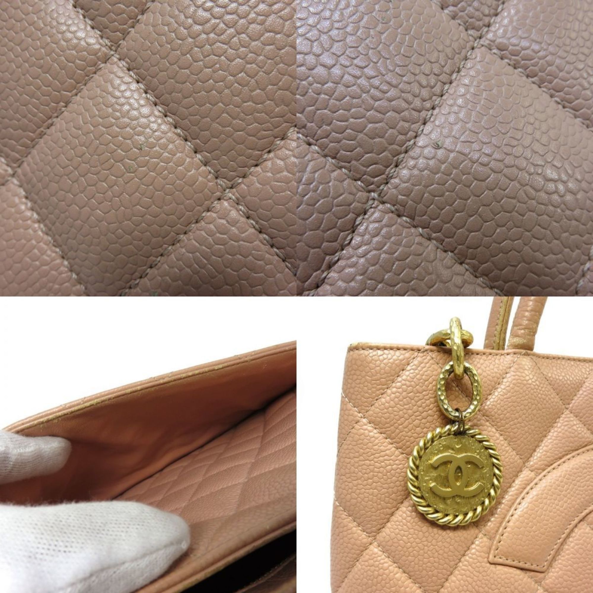 CHANEL caviar skin reproduction tote handbag bag pink