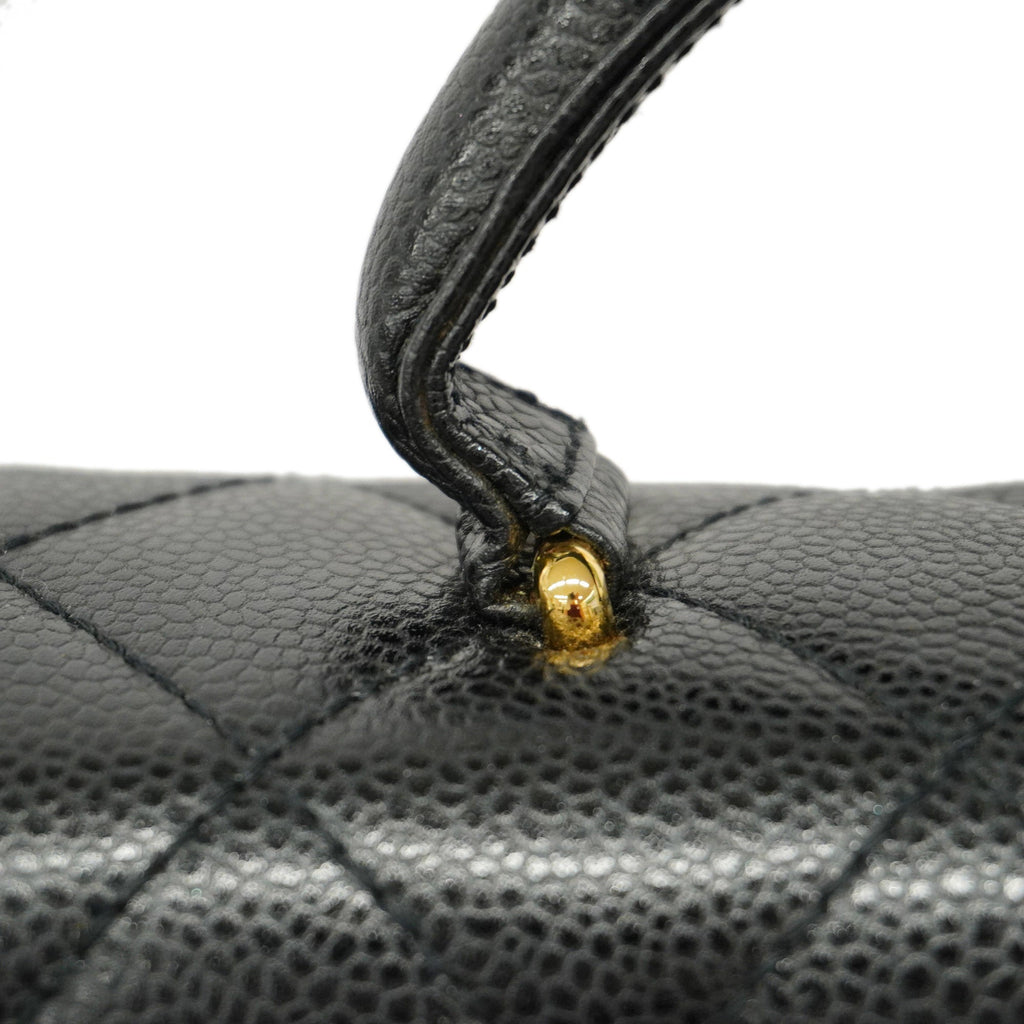 CHANEL[3ca0422]  handbag Matelasse caviar skin black gold metal