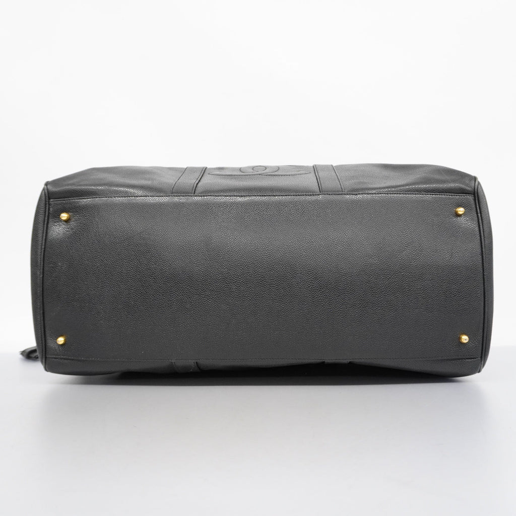 CHANEL  Caviar Skin Women's Caviar Leather Boston Bag Black