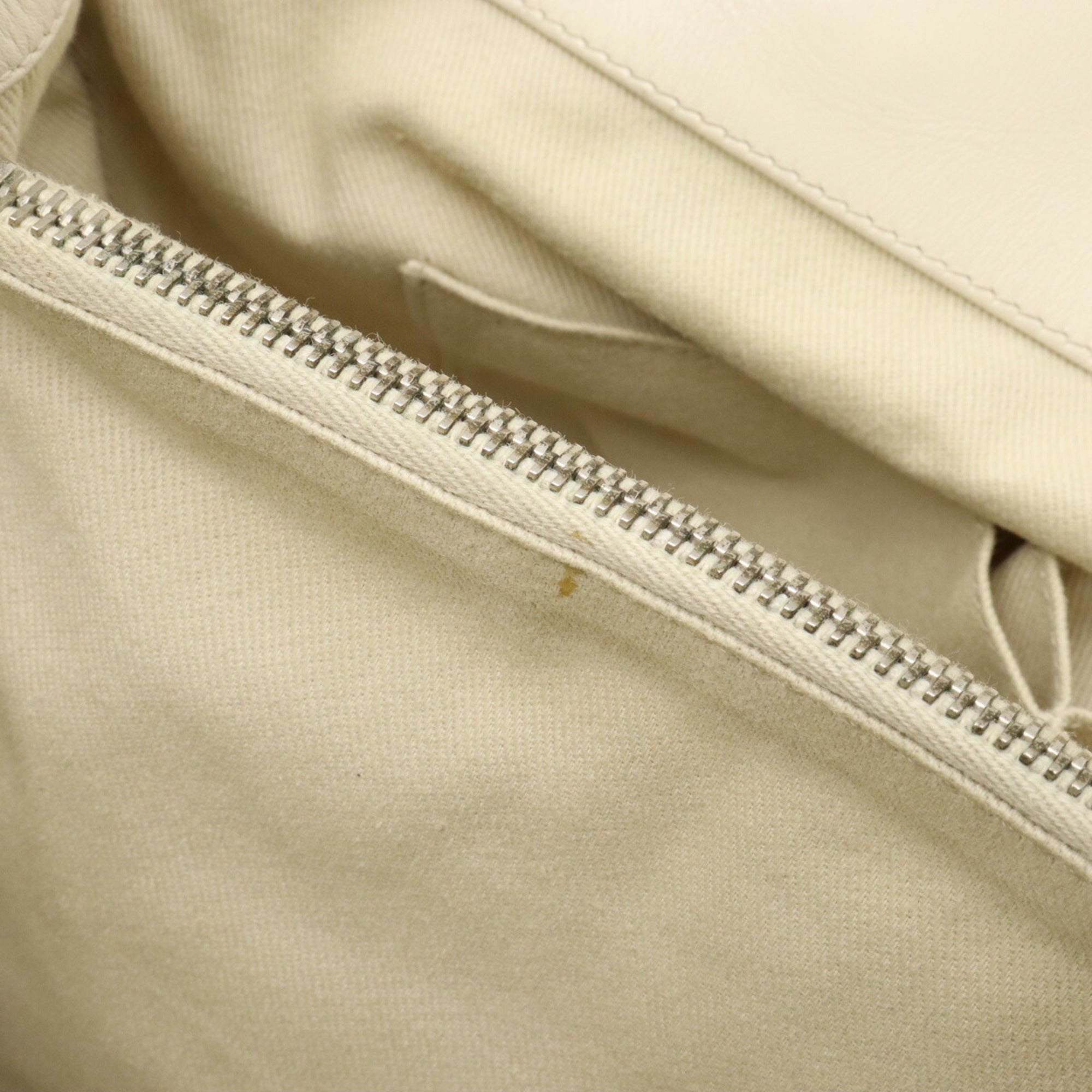 CHANEL Coco Mark Perforated Mesh Handbag Tote Bag Shoulder Chain Leather Ivory