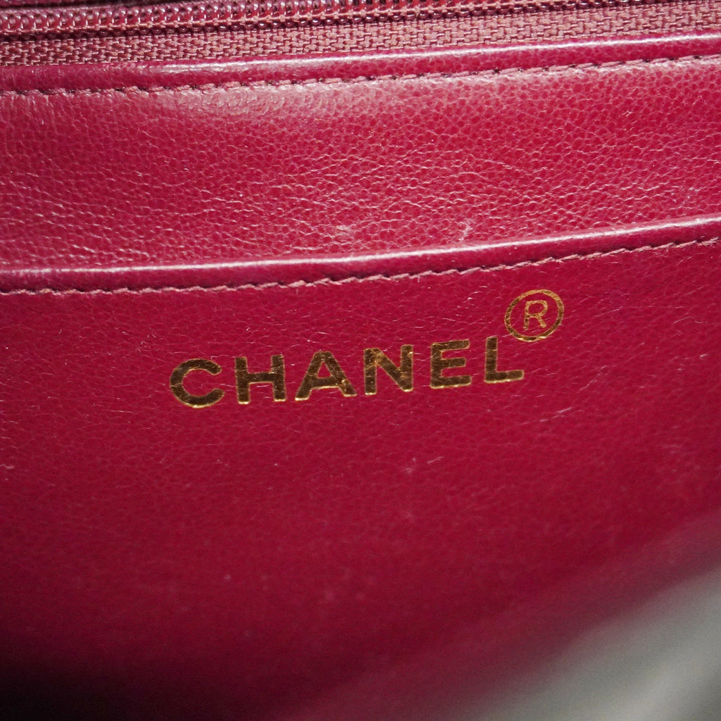 CHANELAuth  Matelasse Diana Flap Women's Leather Shoulder Bag Black