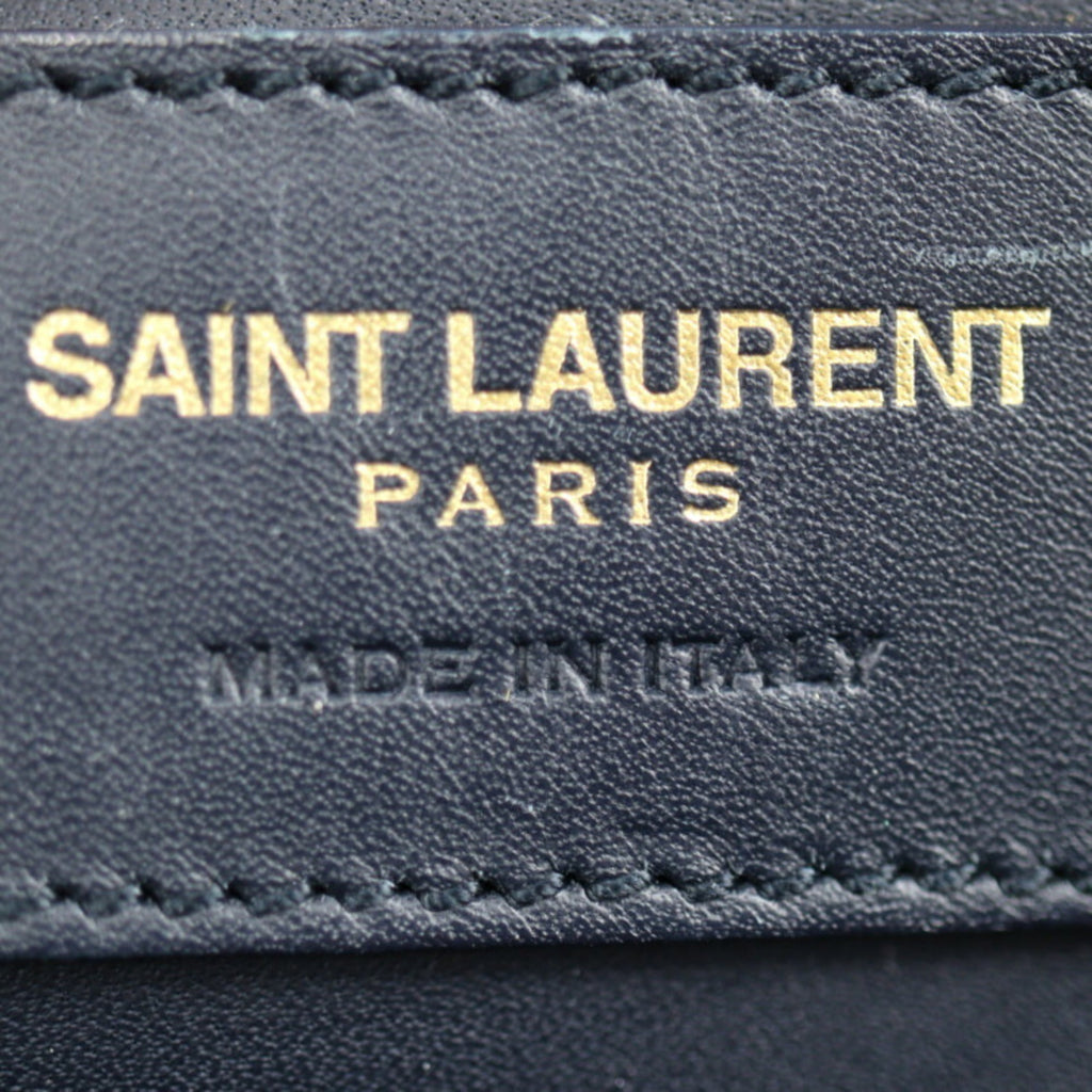 YVES SAINT LAURENT SAINT LAURENT PARIS Saint Laurent Paris Baby Duffle Handbag 330958 Leather Navy 2WAY Mini Boston Gold Hardware