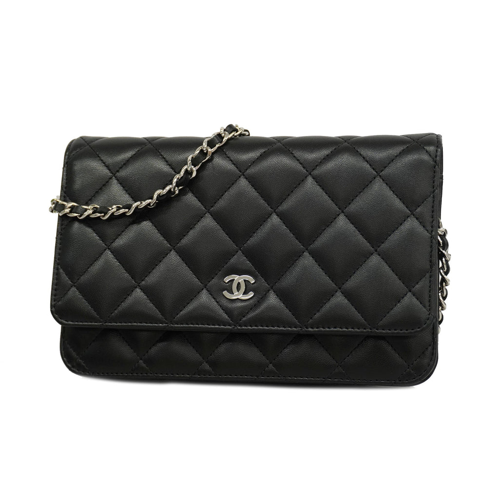CHANEL  Matelasse Chain Shoulder Gold Hardware Women's Lambskin Black