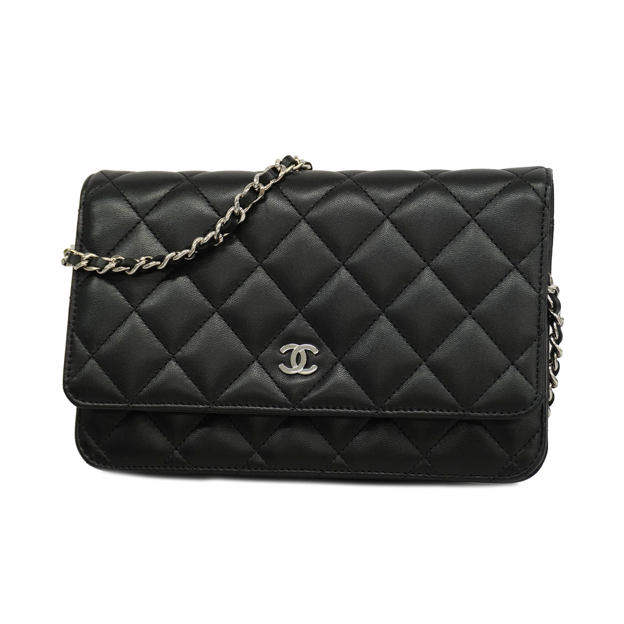 CHANEL  Matelasse Chain Shoulder Gold Hardware Women's Lambskin Black