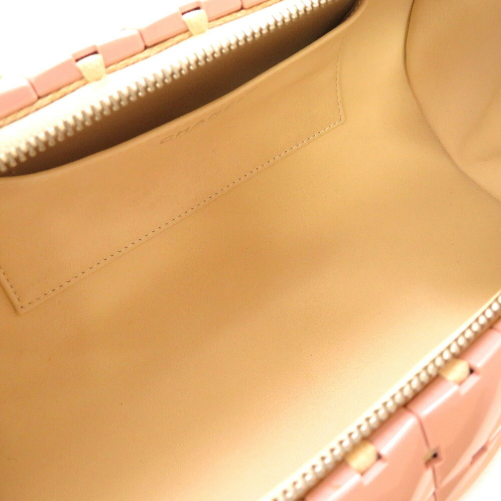 CHANEL Duffle Bag Plastic Leather Pink White 6th Series Handbag