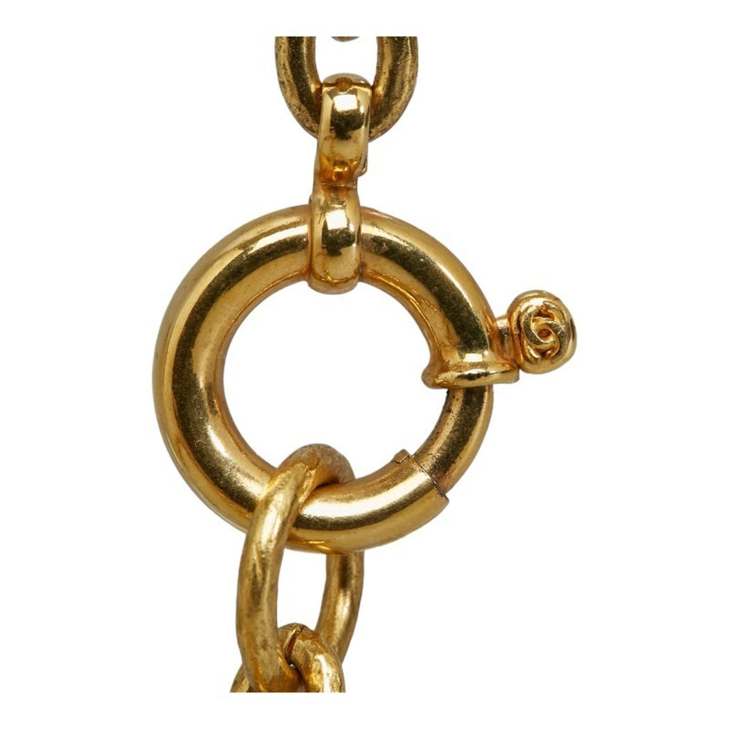 CHANEL Triple Coco Mark Necklace Gold Plated Ladies