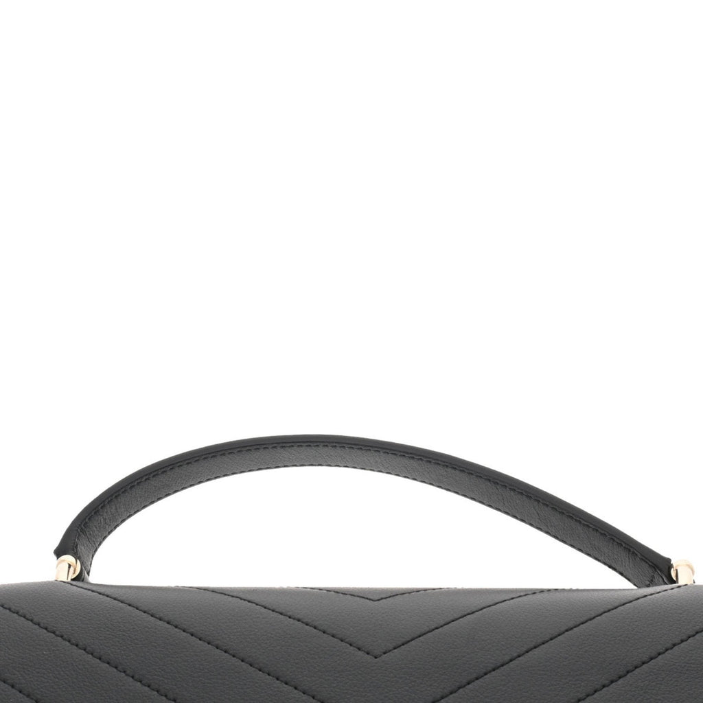 CHANEL Chevron Black Ladies Calf Handbag