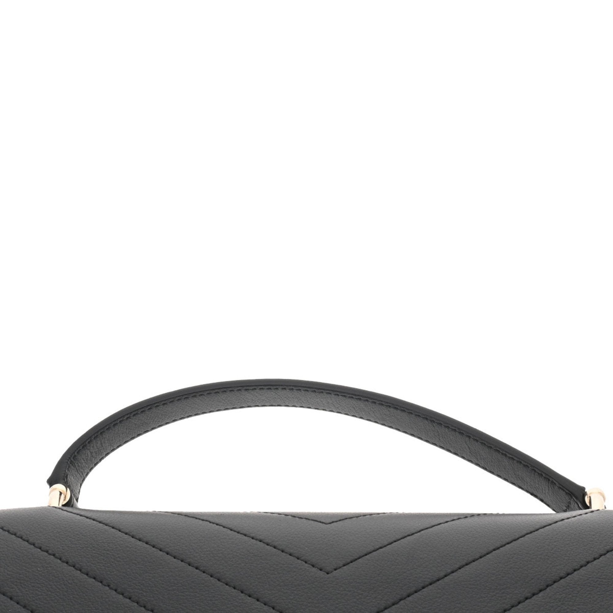 CHANEL Chevron Black Ladies Calf Handbag