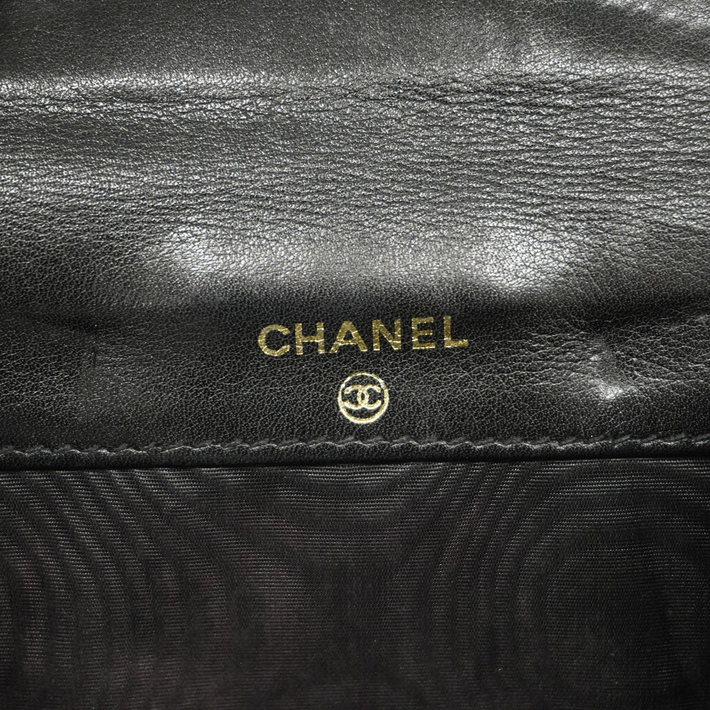 CHANELAuth  Gold Hardware Women's Caviar Leather Wallet [bi-fold] Black
