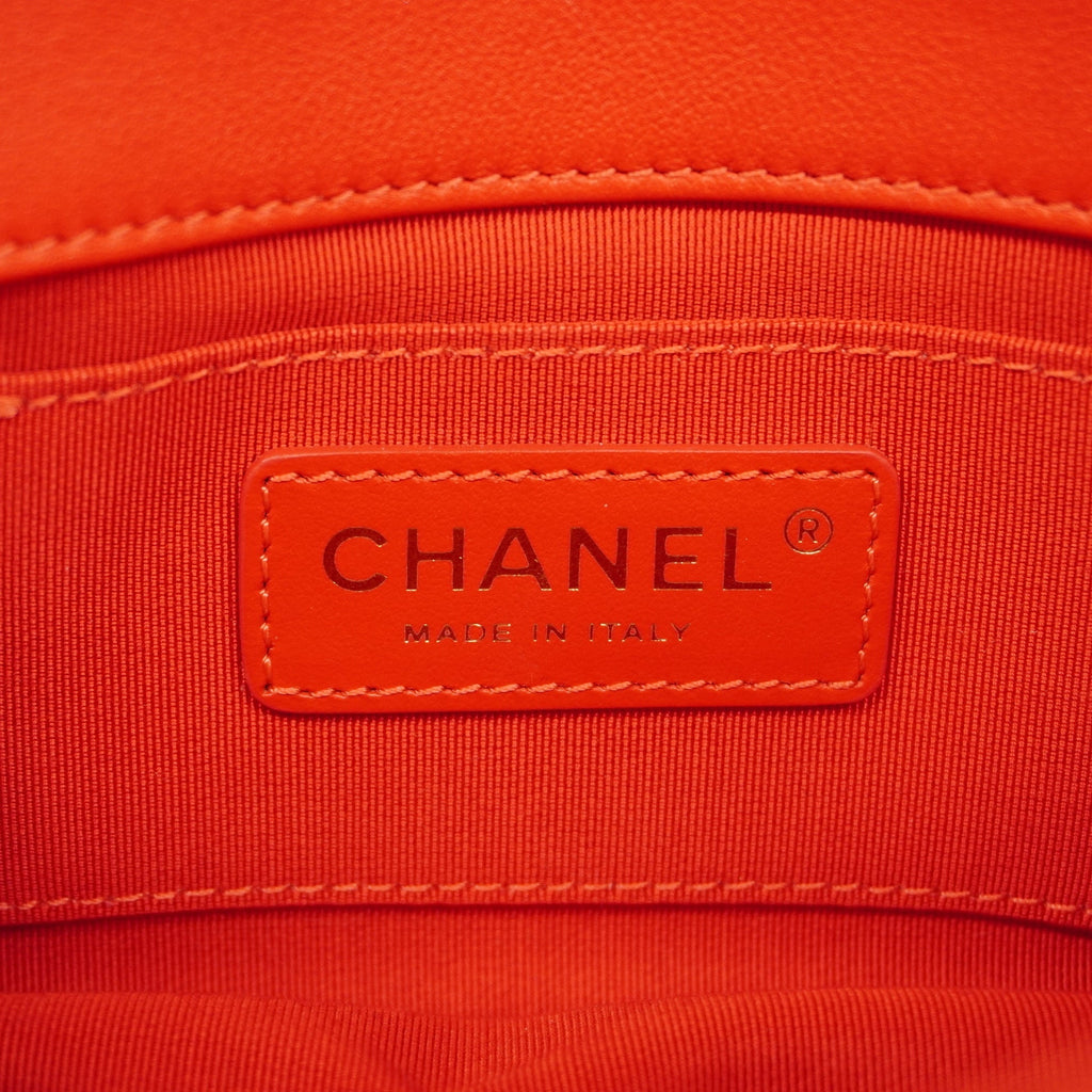 CHANELAuth  Matelasse Chain Shoulder Women's Leather Shoulder Bag Red Color