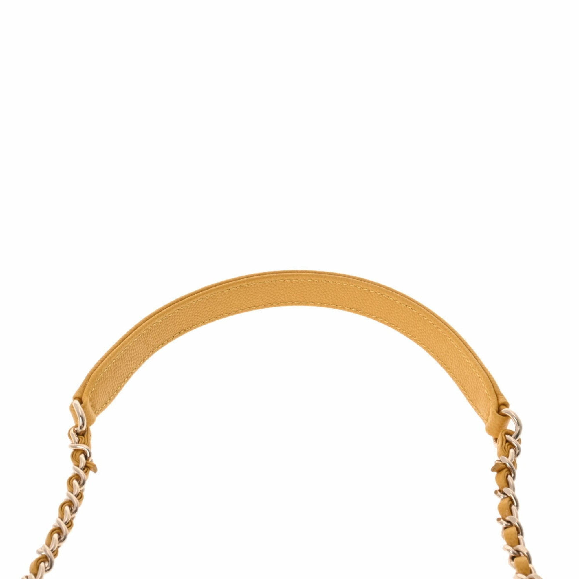 CHANEL matelasse XXS yellow AS2215 ladies caviar skin bag
