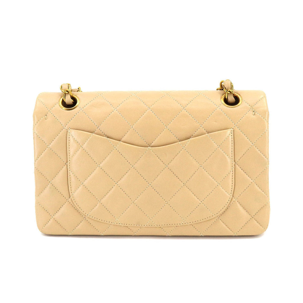 CHANEL Matelasse 23 Chain Shoulder Bag Leather Beige A01113 Vintage Coco Mark Gold Hardware