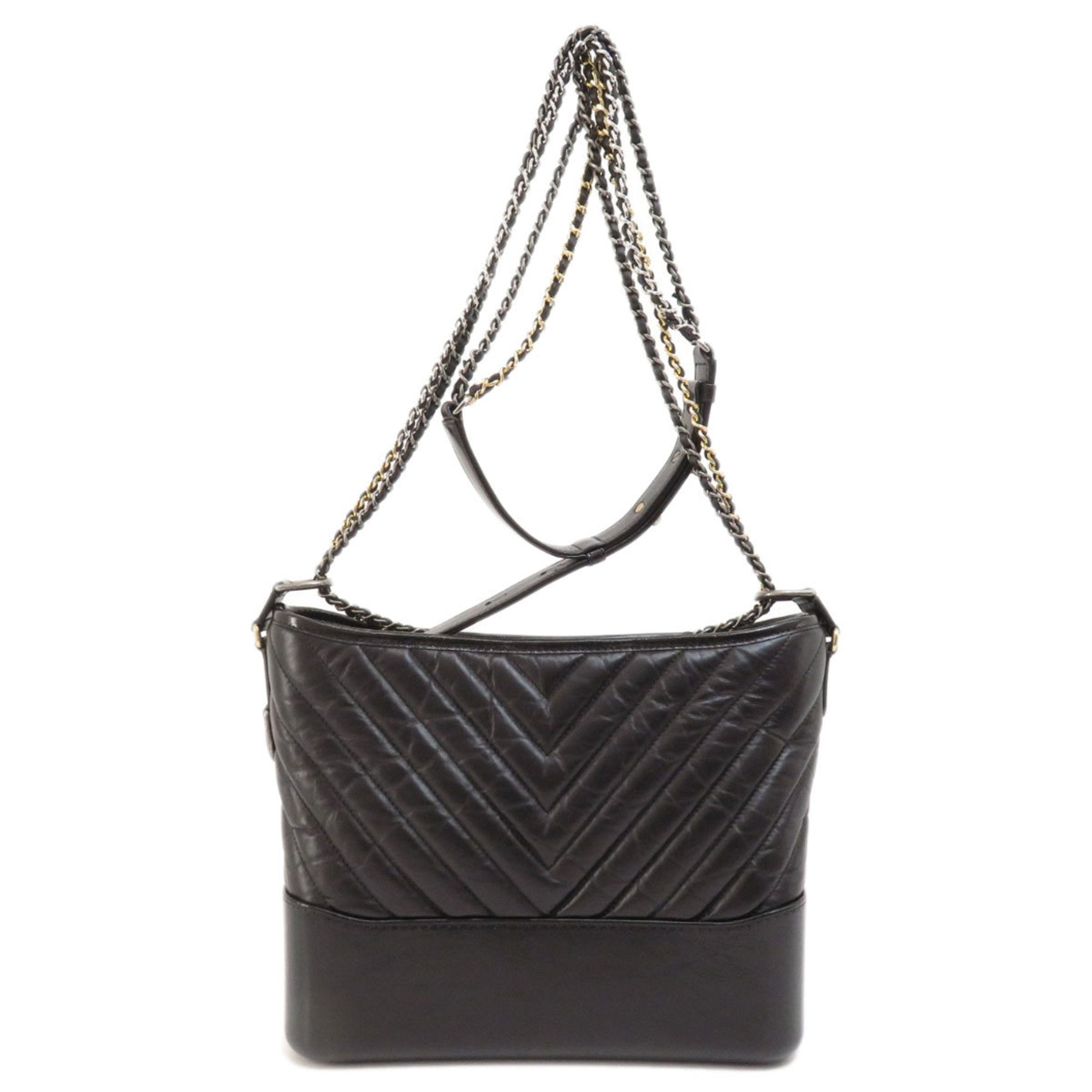 CHANEL V stitch shoulder bag calf Ladies