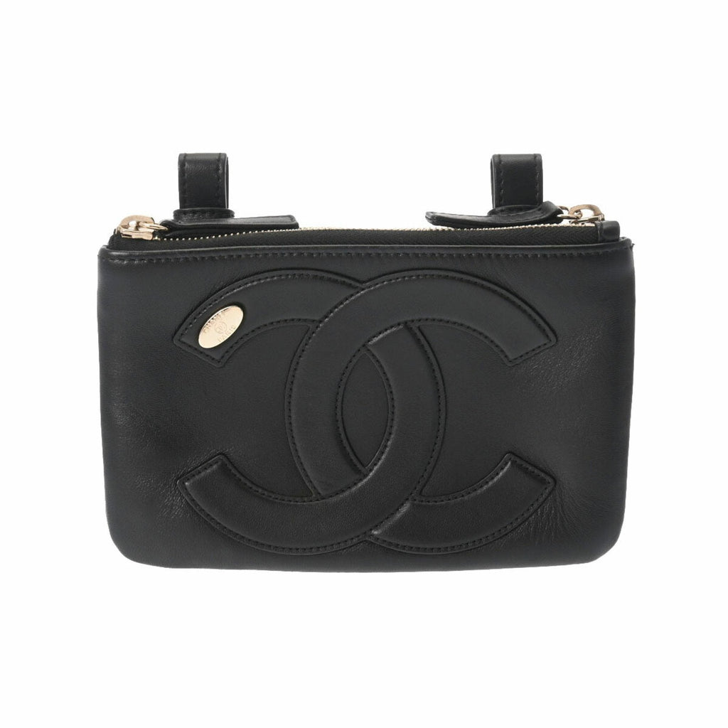 CHANEL Cocomark Waist Bag Black Ladies Lambskin Body