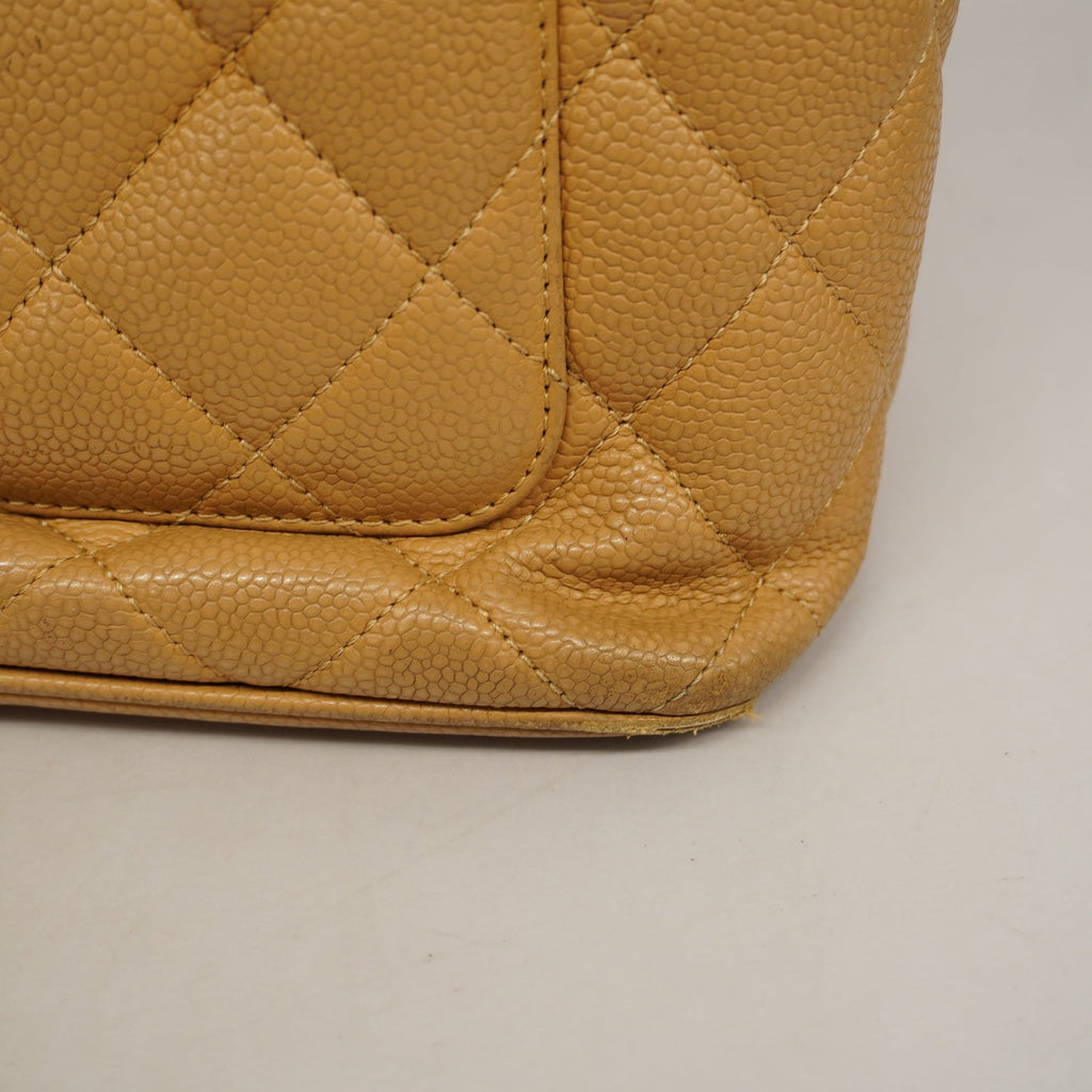 CHANELAuth  Reprint Tote Women's Caviar Leather Tote Bag Beige