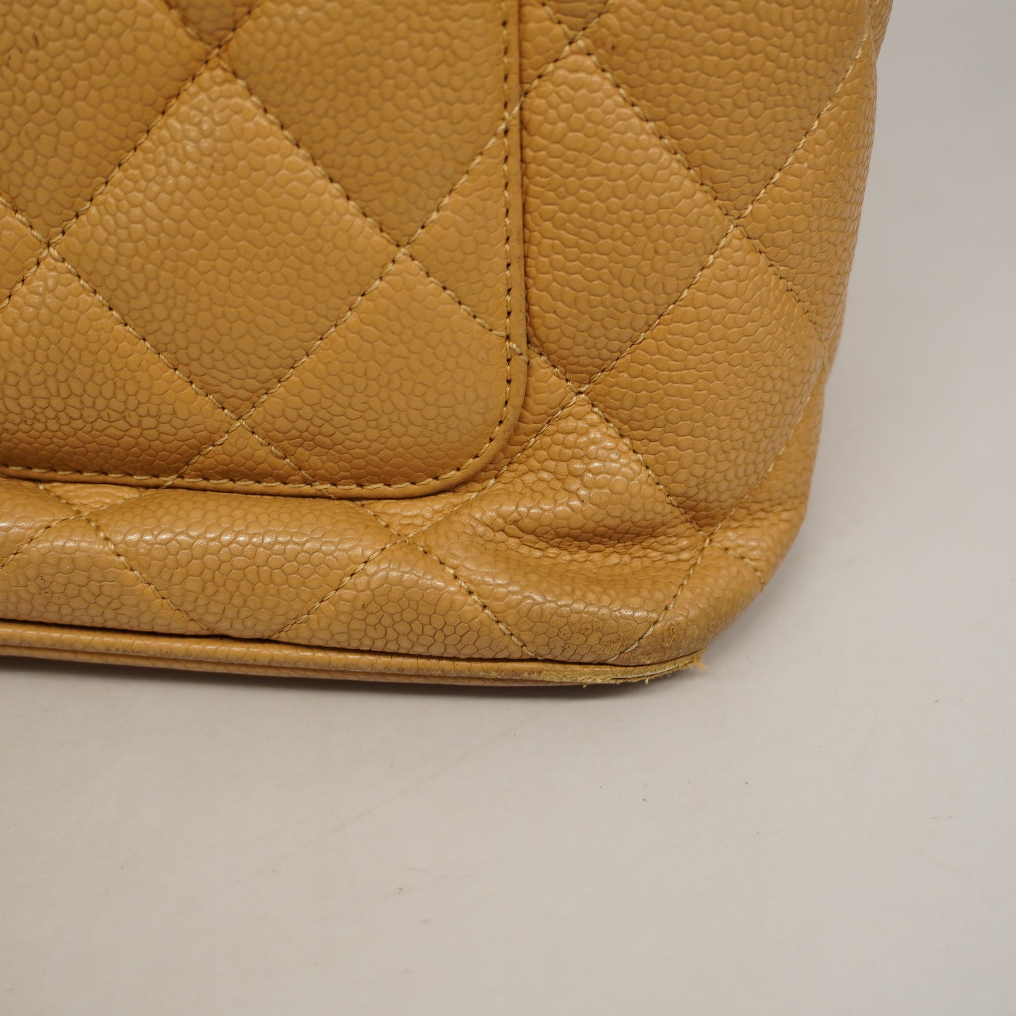 CHANELAuth  Reprint Tote Women's Caviar Leather Tote Bag Beige