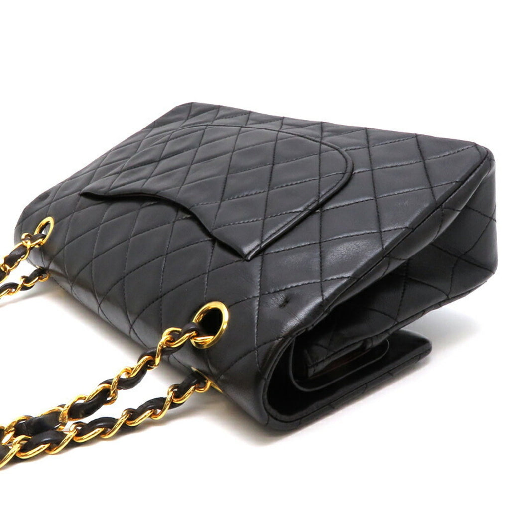 CHANEL Matelasse 25 Chain Shoulder Women's Bag Lambskin Black