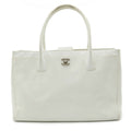 CHANEL Executive Line Coco Mark Tote Bag Handbag White Shoulder A15206