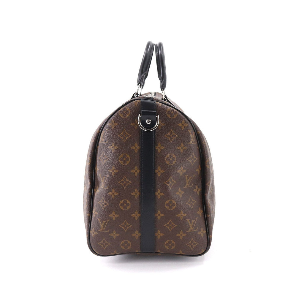 Louis Vuitton Monogram Macassar Keepall Bandouliere 50 2way Boston Shoulder Bag Brown Black