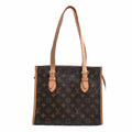 LOUIS VUITTON Monogram Popincourt Haut Tote Bag M40007 Brown Women's
