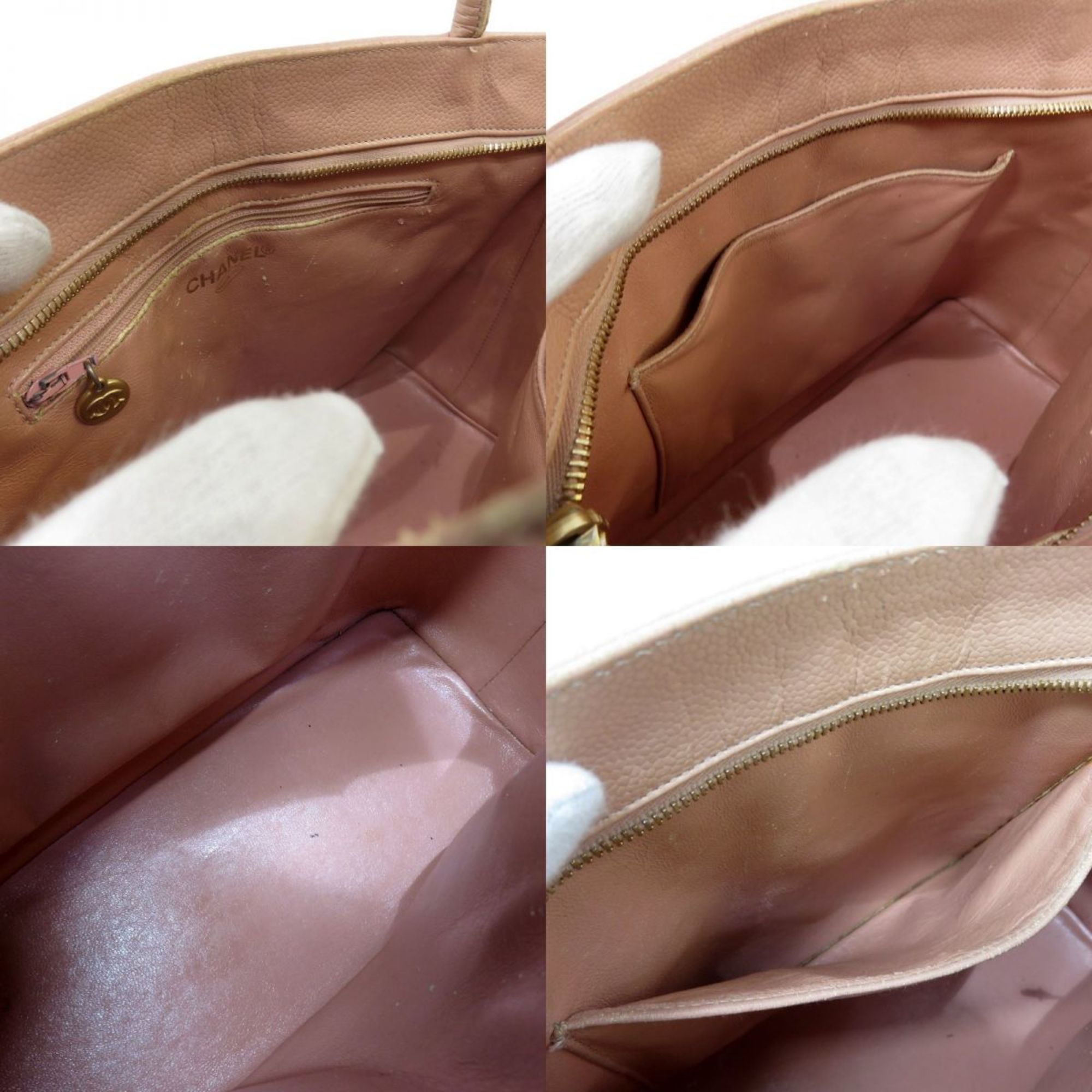 CHANEL caviar skin reproduction tote handbag bag pink