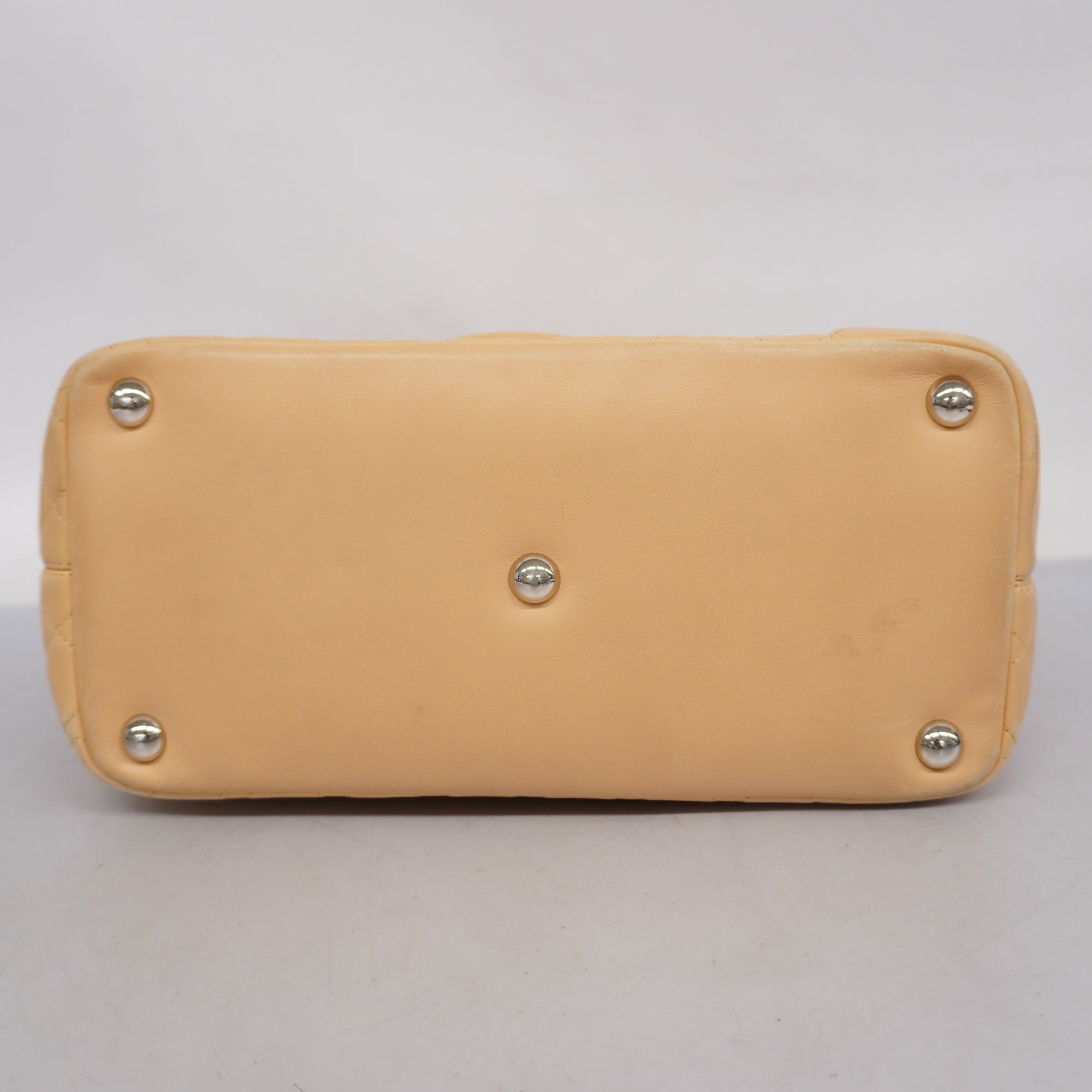 CHANELAuth  Ligne Cambon Tote Bag Lambskin Women's Tote Bag Beige