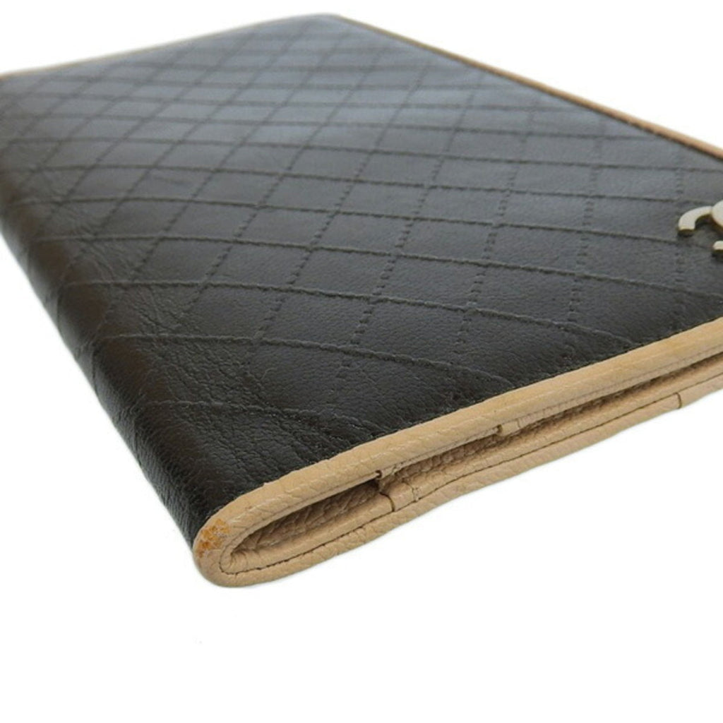 CHANEL Leather Cocomark Notebook Cover Black Ladies