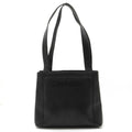 CHANEL tote bag shoulder caviar skin leather black