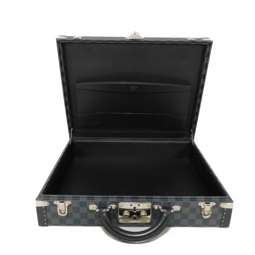 LOUIS VUITTON Trunk President Logo Black Attache Case Damier Graphite Noir N48190 Men's Bag
