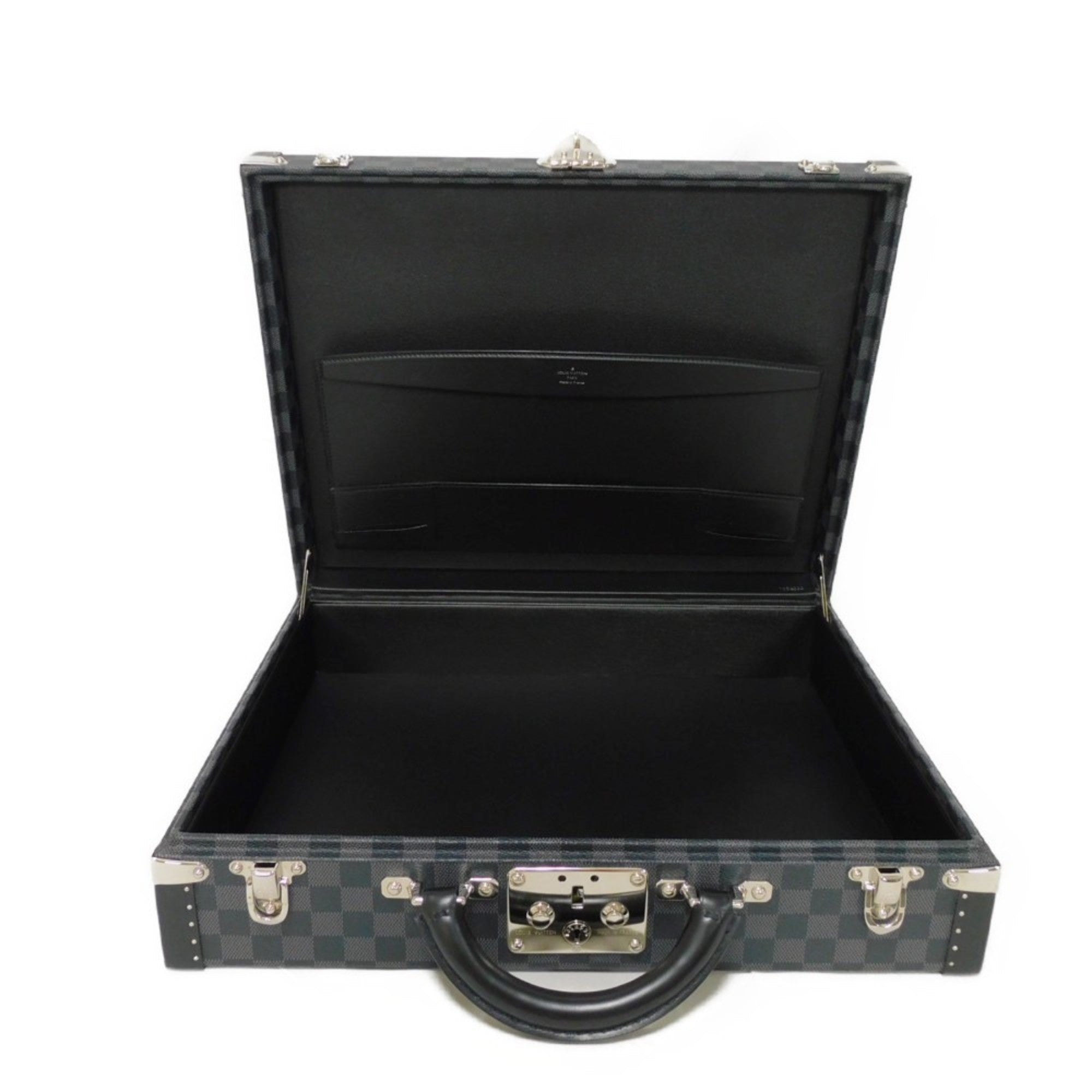LOUIS VUITTON Trunk President Logo Black Attache Case Damier Graphite Noir N48190 Men's Bag