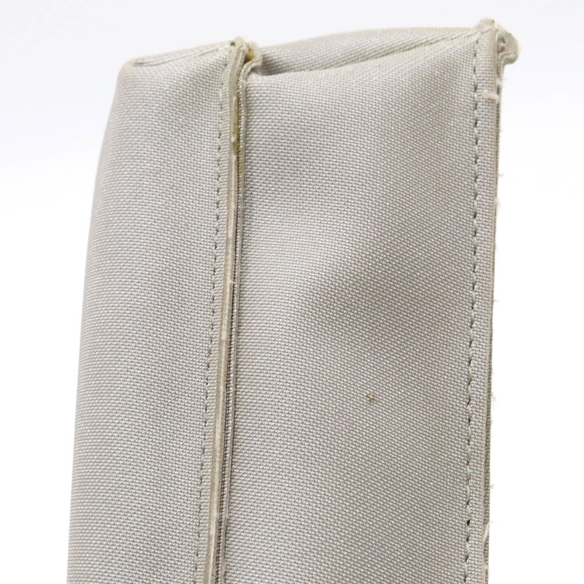 CHANEL Sports Line Waist Pouch Bag Body Hip Nylon Canvas Gray White