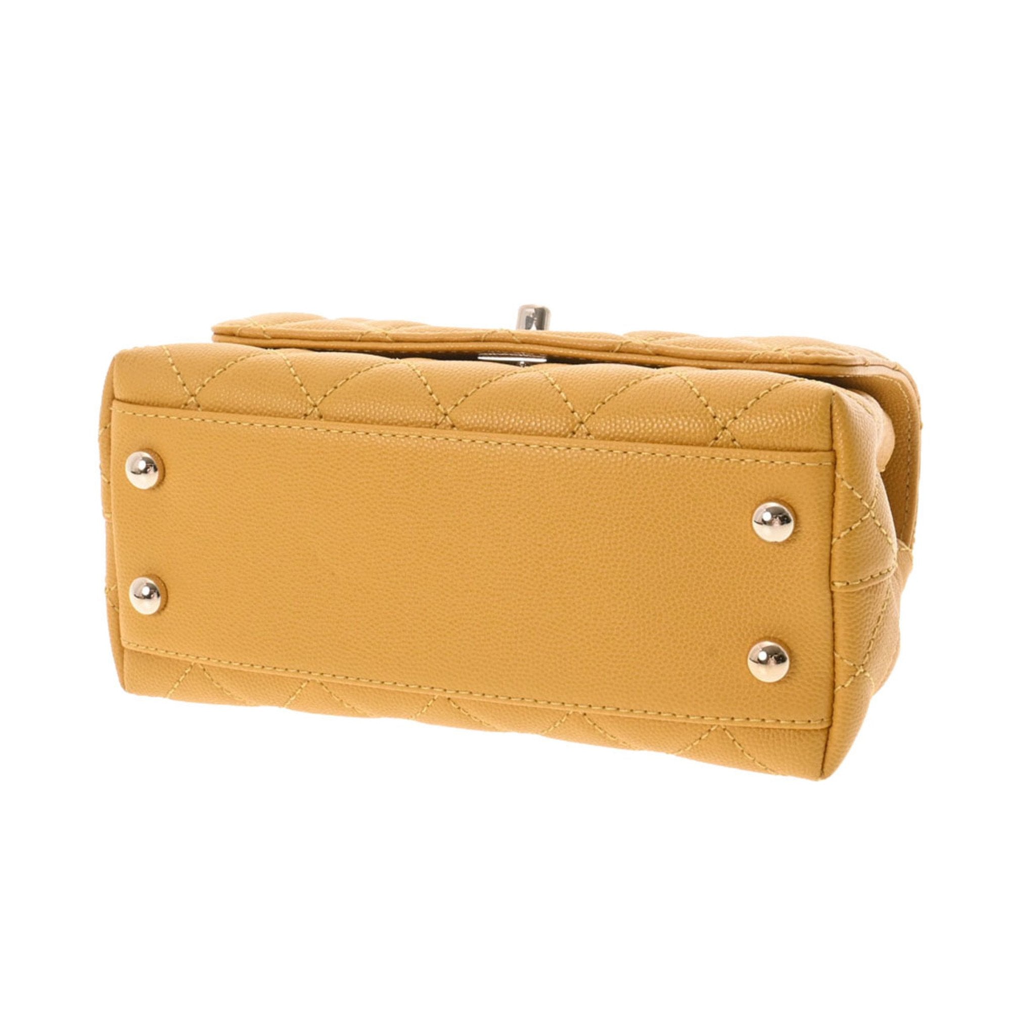 CHANEL matelasse XXS yellow AS2215 ladies caviar skin bag