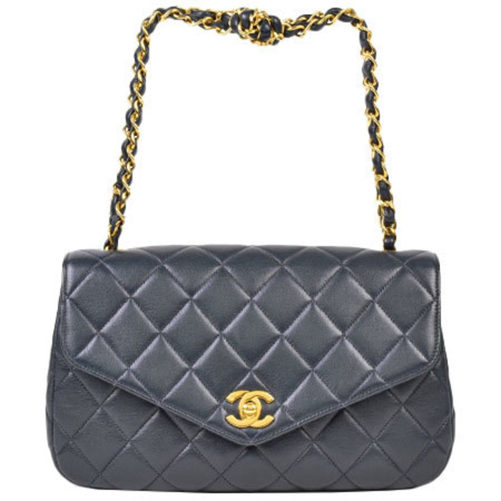 Chanel matelasse V flap knot chain handbag No. 3 here mark navy lambskin