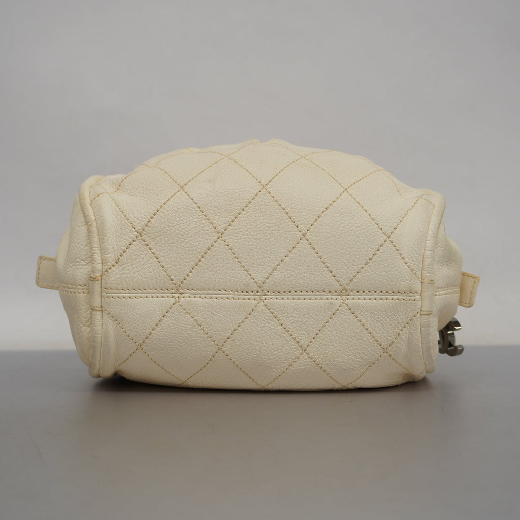 CHANELAuth  Wild Stitch Handbag Women's Leather Handbag Ivory