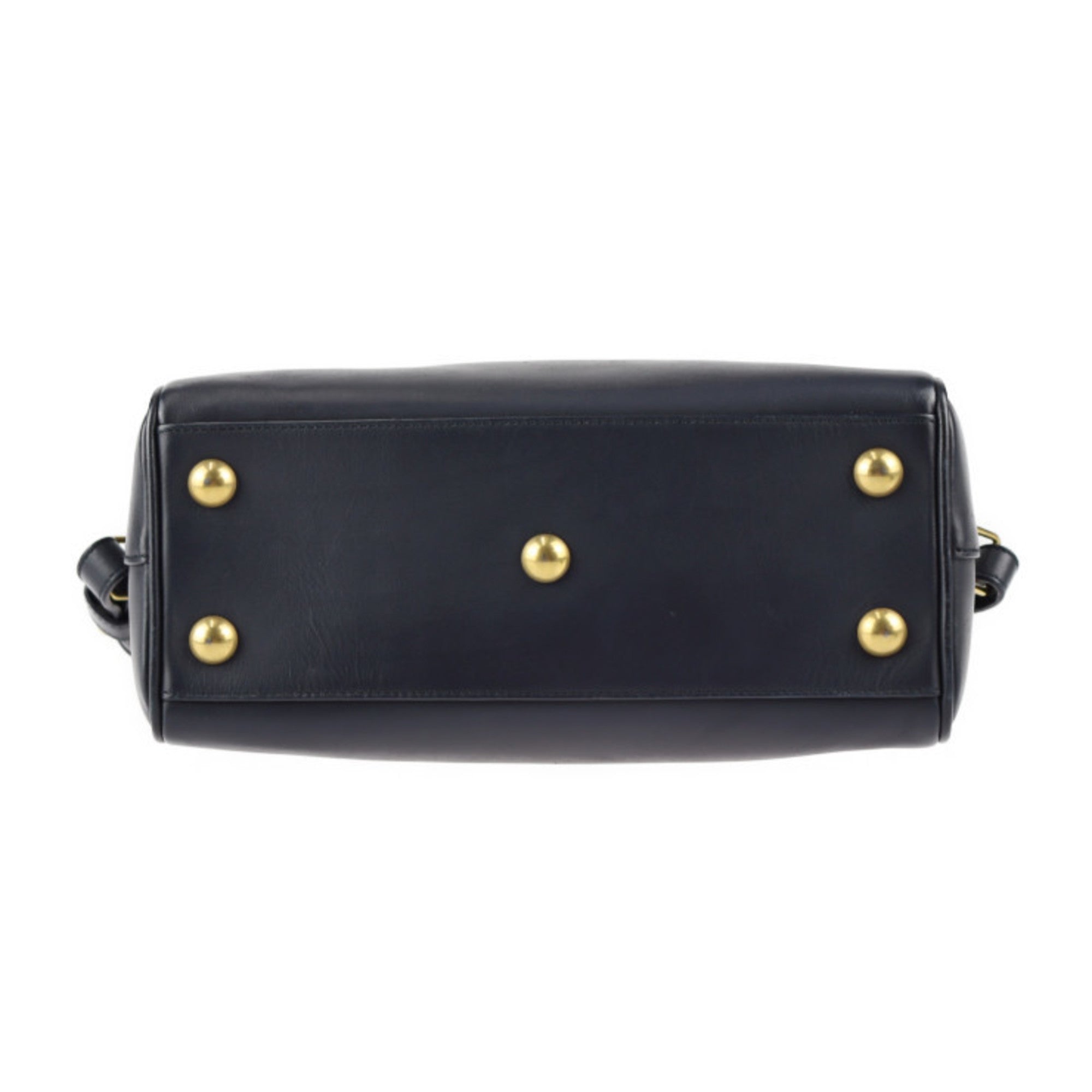 YVES SAINT LAURENT SAINT LAURENT PARIS Saint Laurent Paris Baby Duffle Handbag 330958 Leather Navy 2WAY Mini Boston Gold Hardware