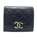 CHANEL Matelasse Small Ladies' Men's Long Wallet AP3341 Caviar Skin Navy