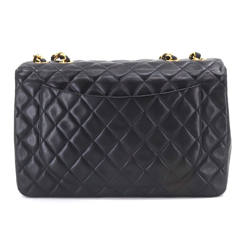 CHANEL Decamato Matelasse 34 Chain Shoulder Bag Leather Black A01094 Vintage Gold Hardware
