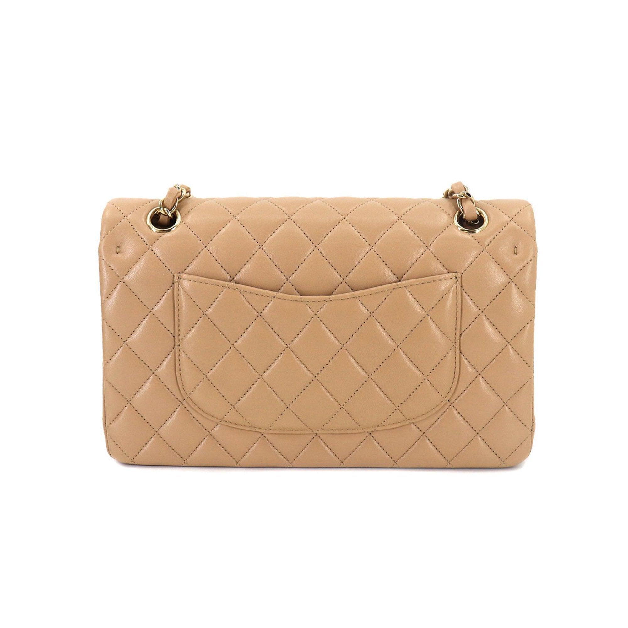 Chanel matelasse 25 chain shoulder bag leather beige A01112 gold metal fittings here mark Matelasse Bag