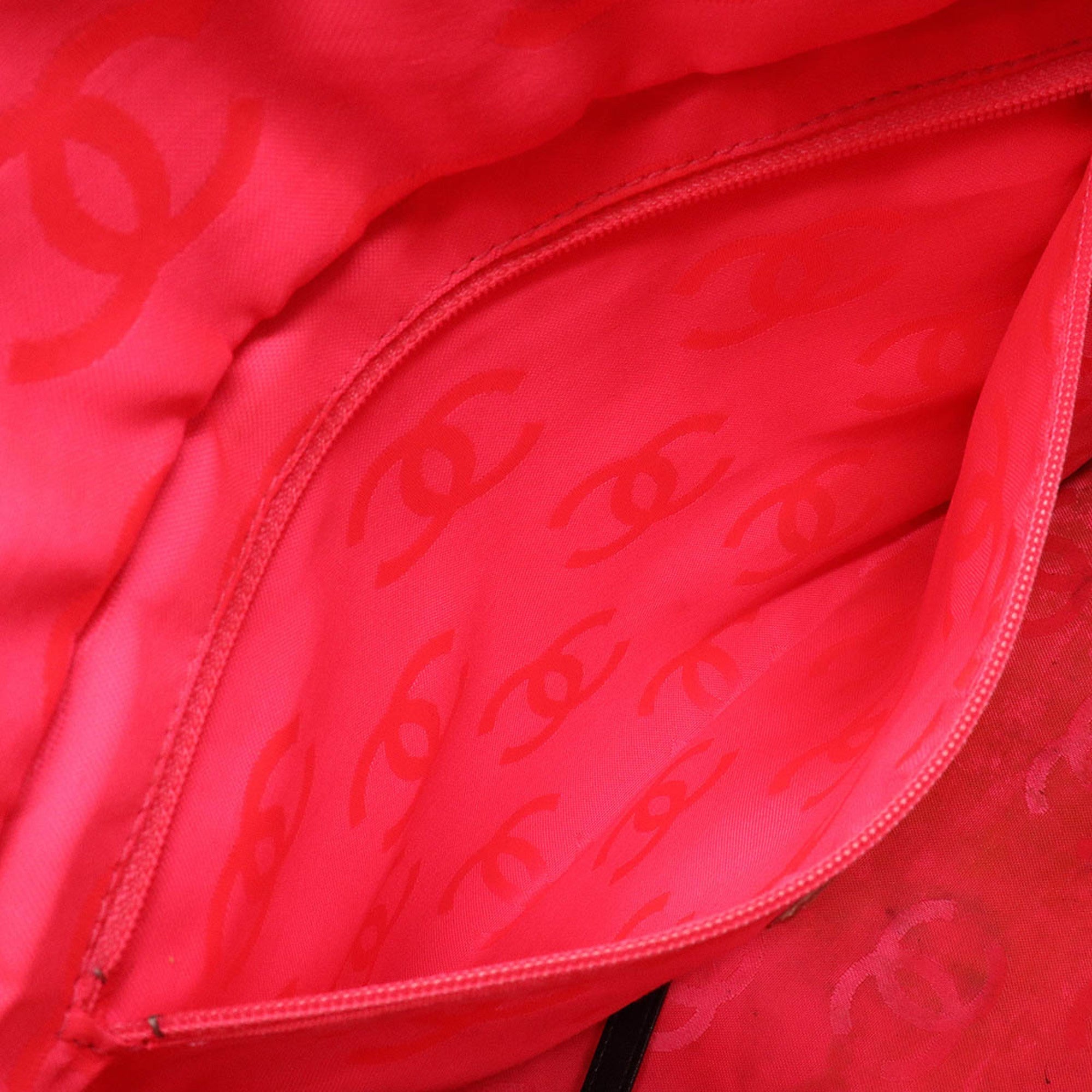 CHANEL Cambon Line Coco Mark Large Tote Shoulder Bag Soft Calf Enamel Black Pink A25169