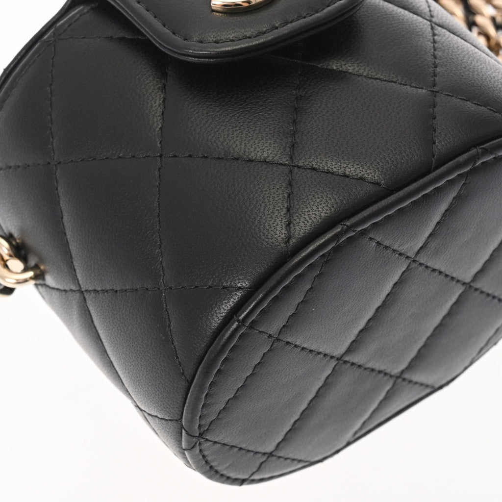 CHANEL Matelasse Vanity Chain Shoulder Black Women's Lambskin Bag