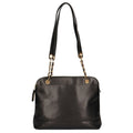 CHANEL Chain Triple Coco Shoulder Bag Caviar Skin Black Women's