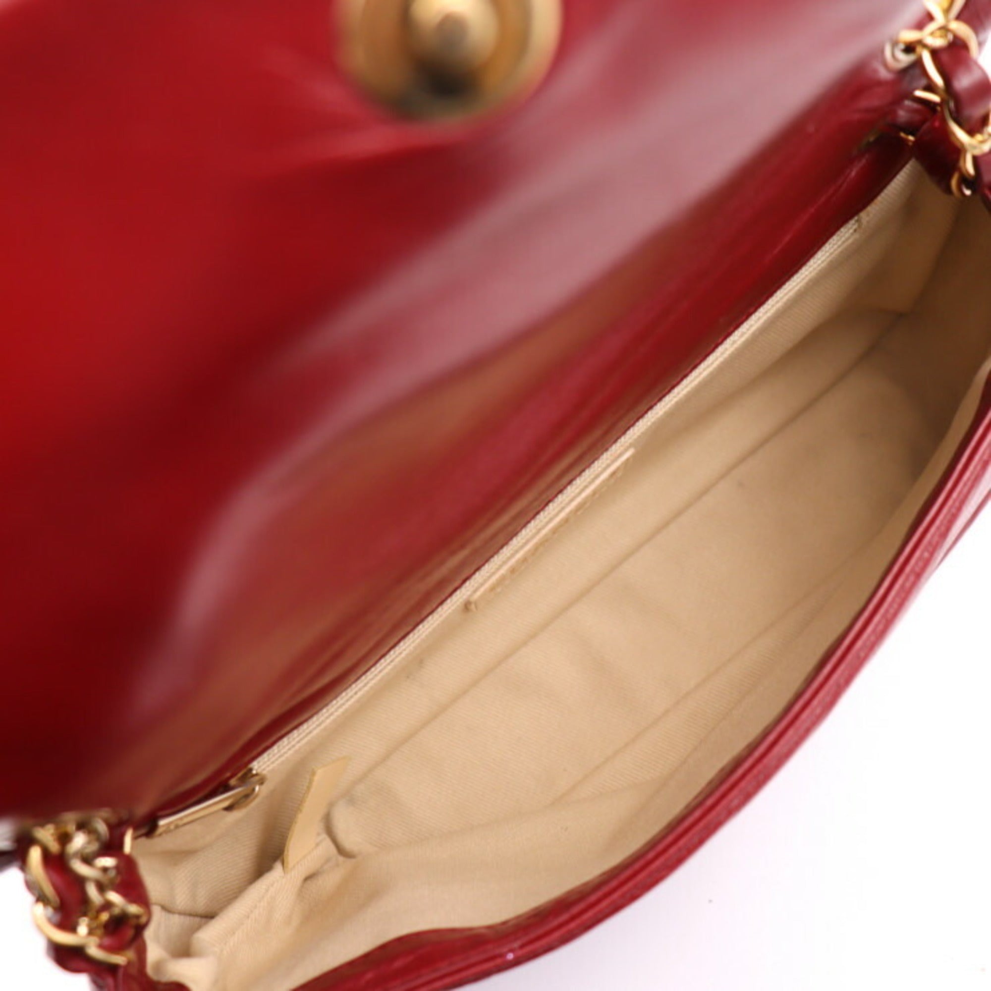 CHANEL shoulder bag leather canvas Bordeaux system here mark 2WAY handbag gold metal fittings chain 12 series